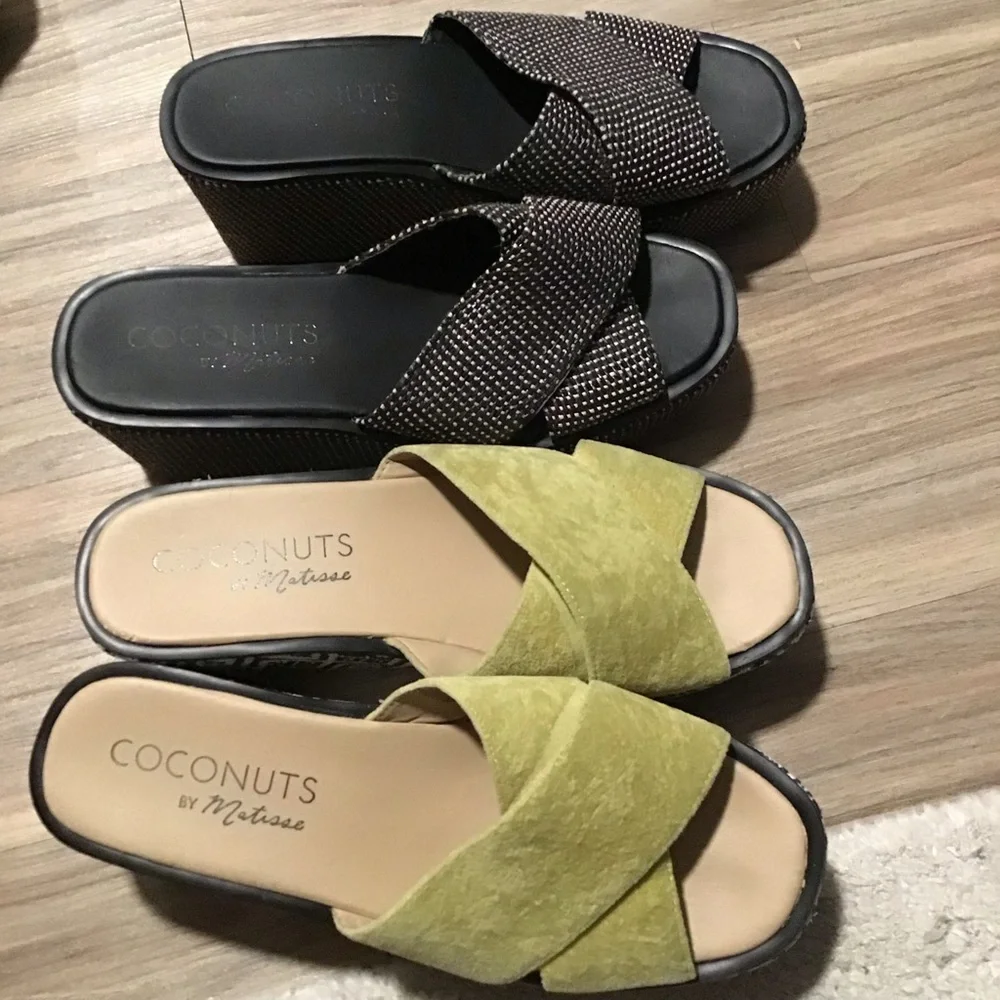 Coconuts by Matisse Platform Slide Sandals Size 9M Bundle of 2 Gently Worn